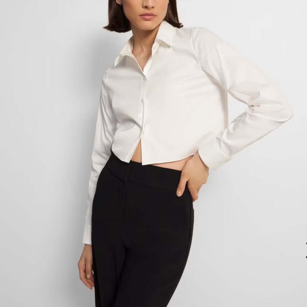 Theory Cropped Buttondown, size small, never worn
